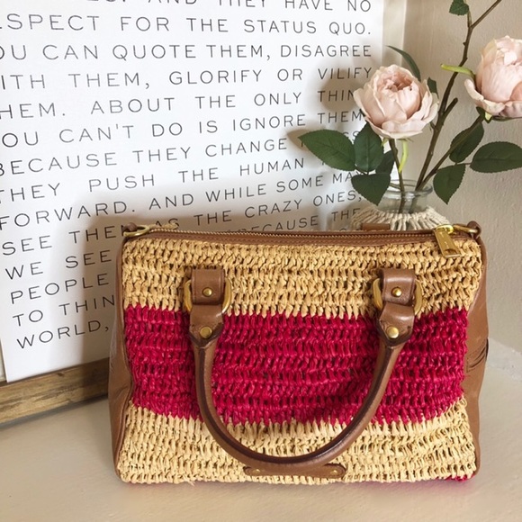 Rebecca Minkoff Handbags - 🎀 Authentic Rebecca Minkoff Leather & Straw Bag